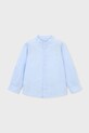 Mayoral koszula z dodatkiem lnu dziecięca 3118.5B.Mini.PPY2 niebieski SS26