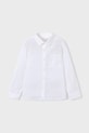 Mayoral koszula z domieszką lnu dziecięca casual biały 3119.5C.Mini.PPY2