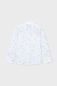 Otroška srajca s primesjo lanu Mayoral 3119.5C.Mini.PPY2 bela SS26
