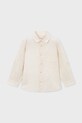 Mayoral koszula z domieszką lnu dziecięca 3119.5C.Mini.PPY2 beżowy SS26