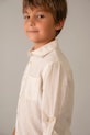 Mayoral koszula z domieszką lnu dziecięca 3119.5C.Mini.PPY2 beżowy
