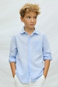 Παιδικό βαμβακερό πουκάμισο Mayoral μακρύ μπλε 6174.7A.Junior.PPY2