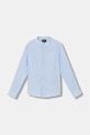 Emporio Armani koszula lniana dziecięca casual niebieski 8N4CJ9.3NEEZ