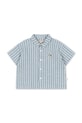 Παιδικό βαμβακερό πουκάμισο Konges Sløjd ELLIOT SS SHIRT GOTS εμπριμέ μπλε KS104782.PPY2