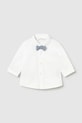 Μωρό βαμβακερό πουκάμισο Mayoral Newborn μακρύ λευκό 1101.1K.Newborn.PPY2