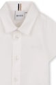 Dečki Bombažna srajca za dojenčka BOSS J53161.86.94 bela