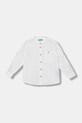 United Colors of Benetton πουκάμισο παιδικό με λινό λευκό 55WQGQ034.P.Stagionale