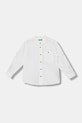 United Colors of Benetton πουκάμισο παιδικό με λινό λευκό 55WQGQ034.P.Stagionale