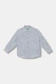 United Colors of Benetton Πουκάμισο παιδικό με λινό μπλε 58DNGQ036.P.Stagionale