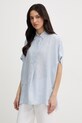 Weekend Max Mara koszula damska lniana VERVE niebieski 2615111122600
