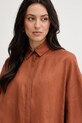 MM by Max Mara koszula damska lniana RITO brązowy 2616111038600