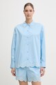 Stine Goya koszula damska bawełniana niebieski SG.SS26.T187.2499