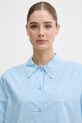 Stine Goya koszula damska bawełniana niebieski SG.SS26.T187.2499