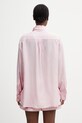 Одяг Kenzo сорочка з домішкою шовку жіноча FG52CH2799KA рожевий