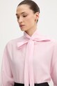 Kenzo koszula z domieszką jedwabiu damska różowy FG52CH2799KA