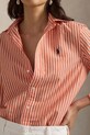 Polo Ralph Lauren koszula z dodatkiem lnu pomarańczowy 211971514