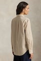 Polo Ralph Lauren koszula z dodatkiem lnu 211971514 beżowy SS26