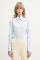 Patrizia Pepe koszula z elastanem niebieski 8C0851.A043