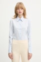 Patrizia Pepe koszula z elastanem niebieski 8C0851.A043