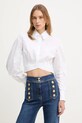Elisabetta Franchi bluzka bawełniana bawełna biały CA12161E2