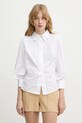 Elisabetta Franchi koszula bawełniana bawełna biały CA14161E2