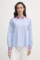 Mos Mosh koszula damska bawełniana Osmo niebieski 178550
