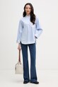 Mos Mosh bluză tip cămașă pentru femei, din bumbac Bronwyn 178040 albastru SS26