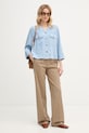 Mos Mosh koszula damska z lyocellu Celina 176580 niebieski SS26