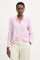 Marella koszula damska z dodatkiem jedwabiu Emme by Marella różowy 2615111161200
