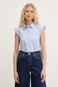 Marella koszula damska bawełniana Emme by Marella niebieski 2615111032200