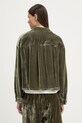 Îmbrăcăminte American Vintage bluză tip cămașă de damă din velur ANK06A verde