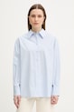 Βαμβακερό πουκάμισο Twinset μακρύ μπλε 261TE2010