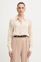 Trussardi koszula damska z wiskozy beżowy 5187A000697N