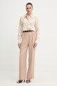 Trussardi koszula damska z wiskozy 5187A000697N beżowy SS26