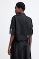 Oblačila Twinset srajca ženska lanena 261TT2181 črna