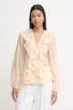 Twinset srajca ženska z lyocellom bež 261AT2230