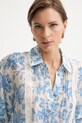 Twinset Camicia da donna con lino blu 261LM2SAA