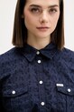 Guess Jeans πουκάμισο γυναικείο βαμβακερό σκούρο μπλε W6GHA3.WO331