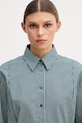 Sisley риза дамска памучна тюркоазен 58B5LQ0AI