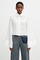 MM6 Maison Margiela koszula damska z wiskozą biały S52DT0044.M35737.003J