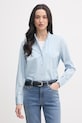 United Colors of Benetton koszula damska bawełniana niebieski 5HAXDQ0D8