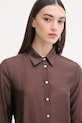 United Colors of Benetton košulja za žene s lyocellom smeđa 5S3SDQ0DU