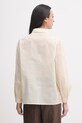 Abbigliamento United Colors of Benetton camicia da donna con cotone 5V0FDQ0DP beige