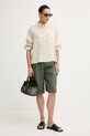 United Colors of Benetton safari košile dámská lněná 5BMLDQ0DA béžová SS26