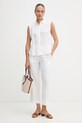 United Colors of Benetton πουκάμισο γυναικείο λινό 5BMLDQ0E0 λευκό SS26