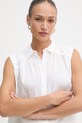 United Colors of Benetton πουκάμισο γυναικείο λινό λευκό 5BMLDQ0E0