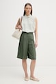 United Colors of Benetton camicia da donna in lino 5BMLDQ0E0 verde SS26