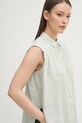 United Colors of Benetton košulja za žene od lana zelena 5BMLDQ0E0