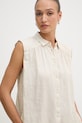United Colors of Benetton košulja za žene od lana bež 5BMLDQ0E0