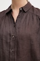 United Colors of Benetton Πουκάμισο Γυναικείο λινό 5BMLDQ0E0 καφέ